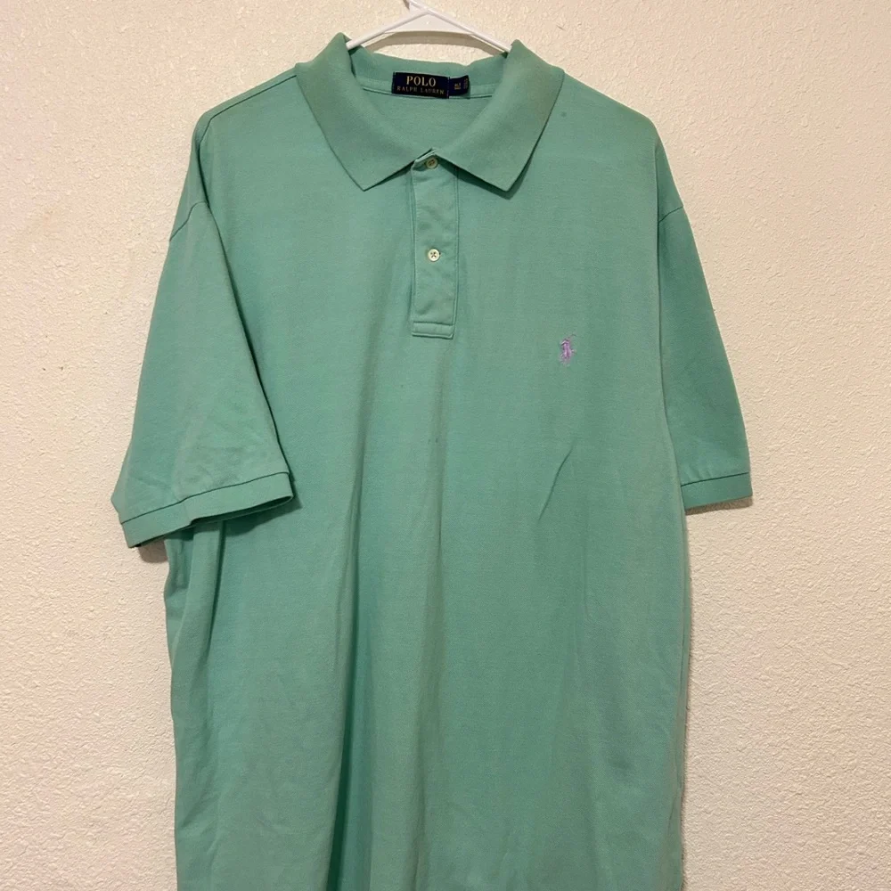Polo Ralph Lauren Men's XL Tall Mint Green Lavender Pony‎ Short Sleeve